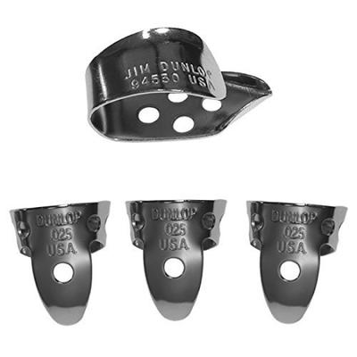 Jim Dunlop Металлический медиатор для большого пальца x 1 Металлические наперстки для пальцев x 3 +