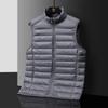 New Autumn and Winter Light Down Vest Men's Vest Light and Thin Solid Color Down Jacket Vest Slim Stand Collar