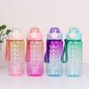 Большая емкость пластиковая градиентная цветная кружка для воды с ручкой спортивная уличная кружка для воды с пружинной крышкой трубочка кружка