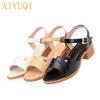 AIYUQI Sandals Summer Women 2019 New Women's Sandals Women's Brand Shoes Sandals Genuine Leather for Female Large Size 41 42 43