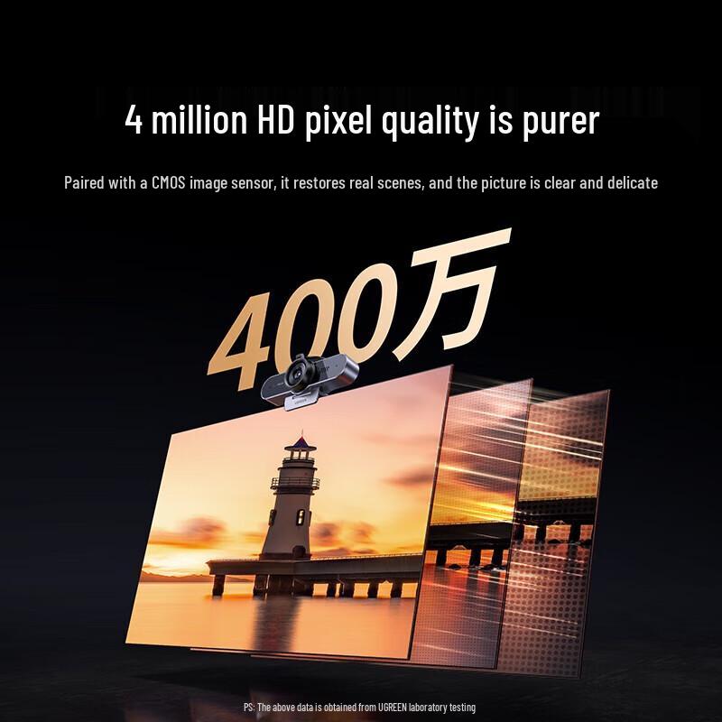 Ugreen 2K HD USB External Webcam with Dual Microphones & Speaker