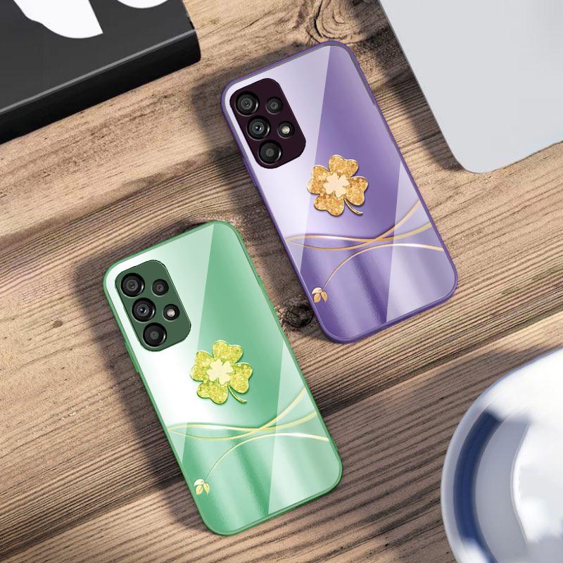 Розовый Фиолетовый Золотой Лепестки Для Samsung Galaxy S10 4G S20 11E 30 S21 22 S24 Fe Pro S23 S25 Ultra 5G S9 Чехол для телефона из закаленного стекла