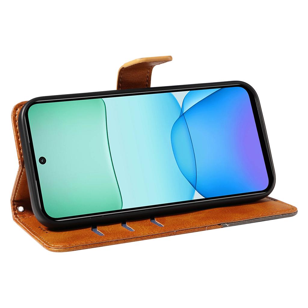 Чехол-книжка для Xiaomi Redmi 13 5G/4G/Note 13R 5G Противоударный кошелек Кожаный чехол для телефона Геометрическая линия