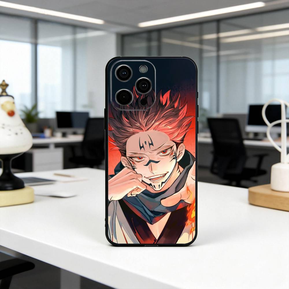 Чехол для телефона Jujutsu R-Ryomen S-Sukuna Kaisen-RS Для iPhone 17, 16, 15, 14, 13, 12, 11 Plus, Pro Max, Другие Мягкий Черный Чехол