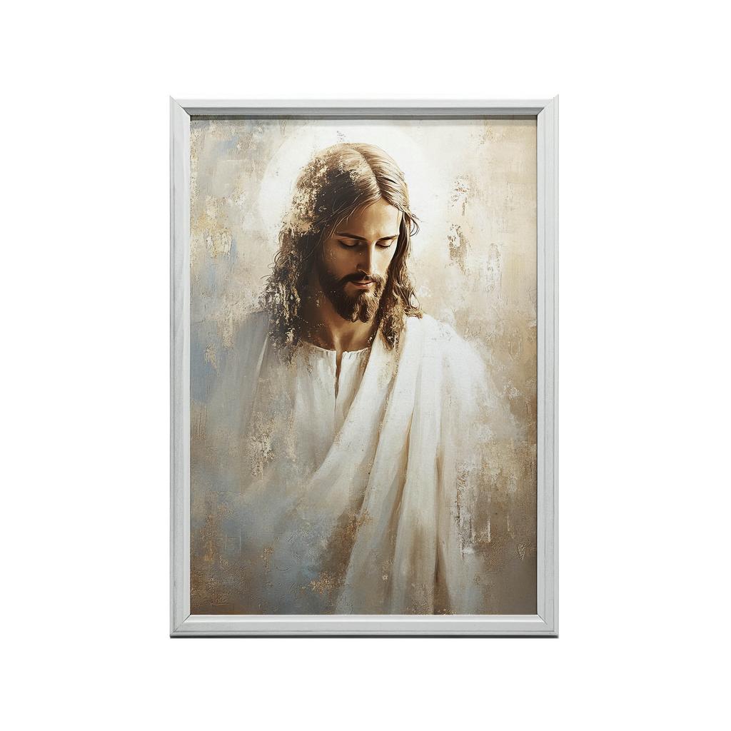 Poster Heart of Love - Portrait of Jesus Poster Heart of Love - Portrait of Jesus, 50X70 Cm, Gold Aluminum Frame, 230 Gsm Matte Paper