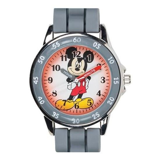 Детские часы Disney MK1242 Микки Маус Аналоговый дисплей Кварцевые Серые Современные