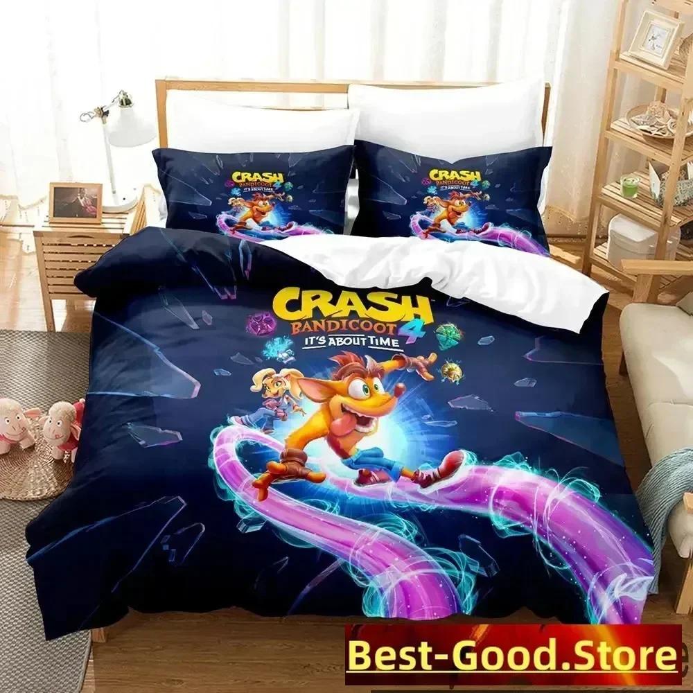 3D Печать Игровой Комплект Постельного Белья Crash Bandicoot Пододеяльник Простыня Печатный Комплект Постельного Белья Наволочка Полный Queen King Размер Одеяло Спальня