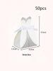 50 Pcs Wedding Treat Bags Wedding Party Favor Boxes Dress Tuxedo Gift Box Vintage Bulk with Ribbon for Birthday Bridal Shower Guests Decoration Party