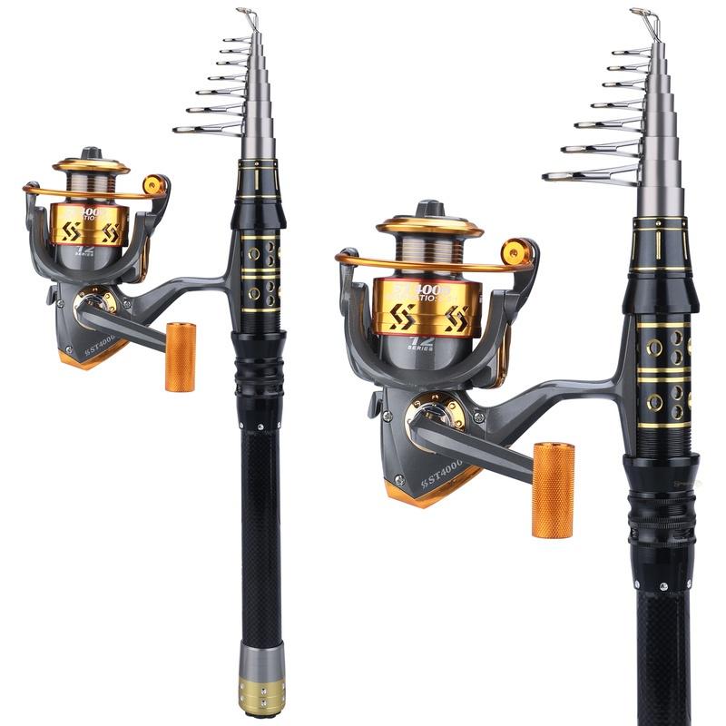 Катушка для удочки Комбинированная дорожная телескопическая удочка для морской и пресной воды, металлическая спиннинговая катушка 12BB