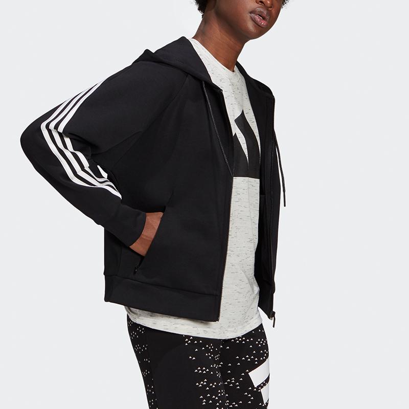adidas W Fi 3S Fz Hd Повседневная спортивная толстовка с капюшоном Женская куртка черная GL0339
