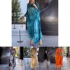 Elegant Summer Chiffon Print Dress With Abstract Pattern For Office Wear