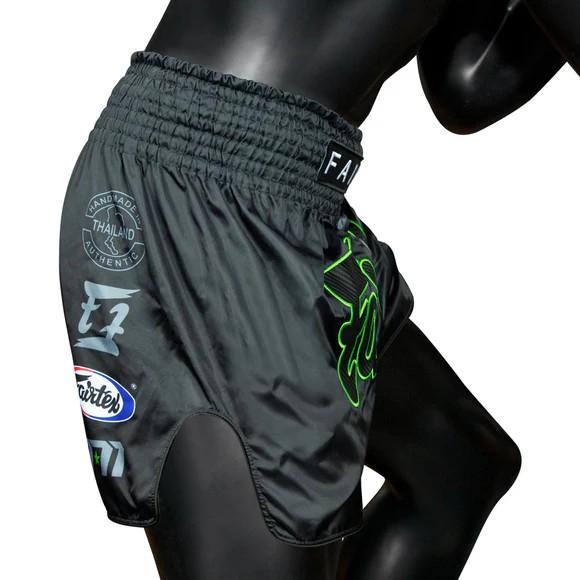 Fairtex Muay Thai Racer Shorts BS1924 Black/Green M