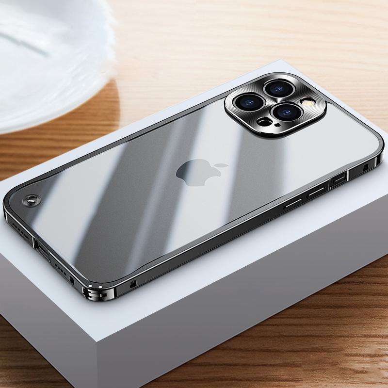 Металлический чехол для телефона для iPhone 17 11 12 13 14 15 16 Pro Max Чехол из алюминиевого сплава с полной защитой объектива для iPhone 13 mini Металлический чехол с гальваническим покрытием для задней панели