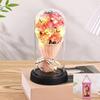 Everlasting Rose LED Glass Dome Bouquet Romantic Illuminated Ornament Perfect Valentine's Day Christmas Home Decor Romantic Gift