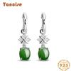 Танциз стерлингового серебра 925 пробы нефритовый циркон серьги серьги-капли для женщин подарки на свадьбу