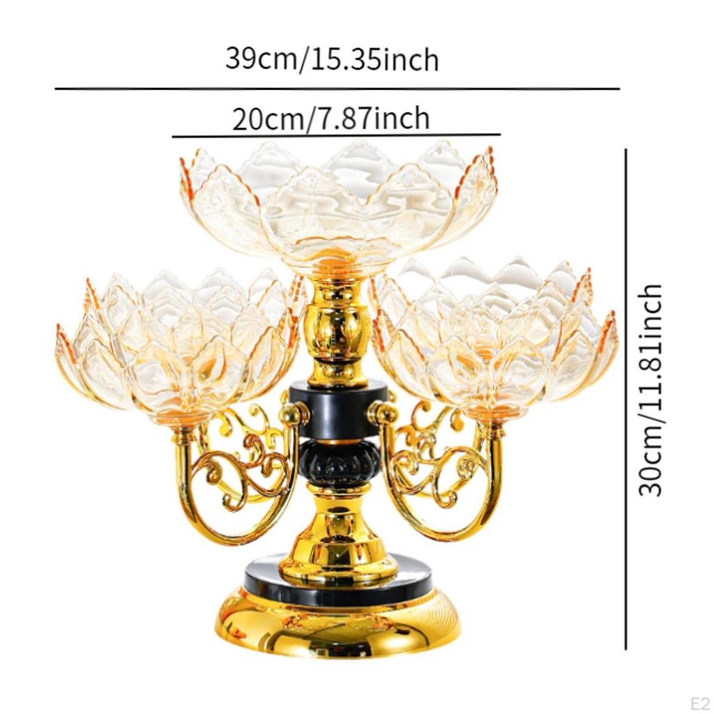 Rotating Snack Serving Tray Divided Dishes Fruit Bowl Display Modern with Multi