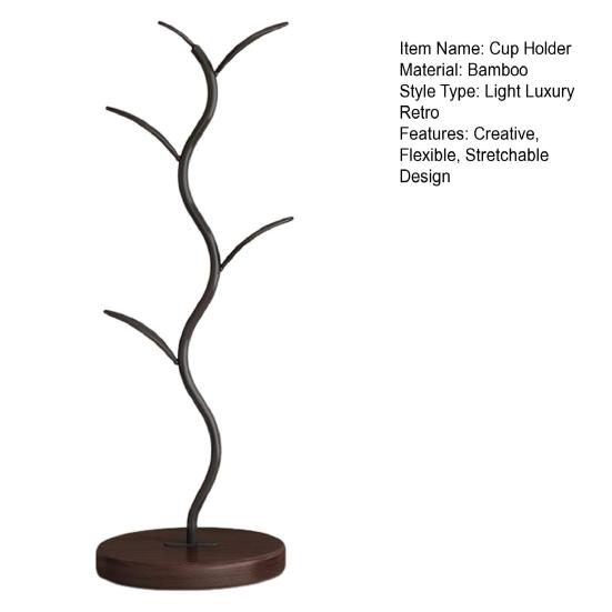 Бамбуковая подставка для чашек в форме дерева, полка для хранения чашек, креативный растягивающийся держатель для ключей, органайзер для дома, кухни, прихожей