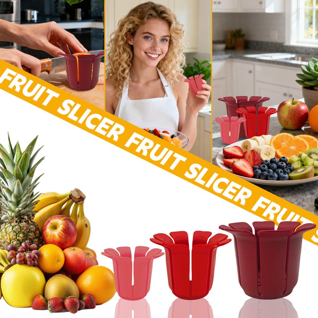 Fruit Helper - 3 Sizes -Cut Fruit Cutting Protector, Safe Kitchen Tool For Slicing Orange, , Banana, Strawberry & More