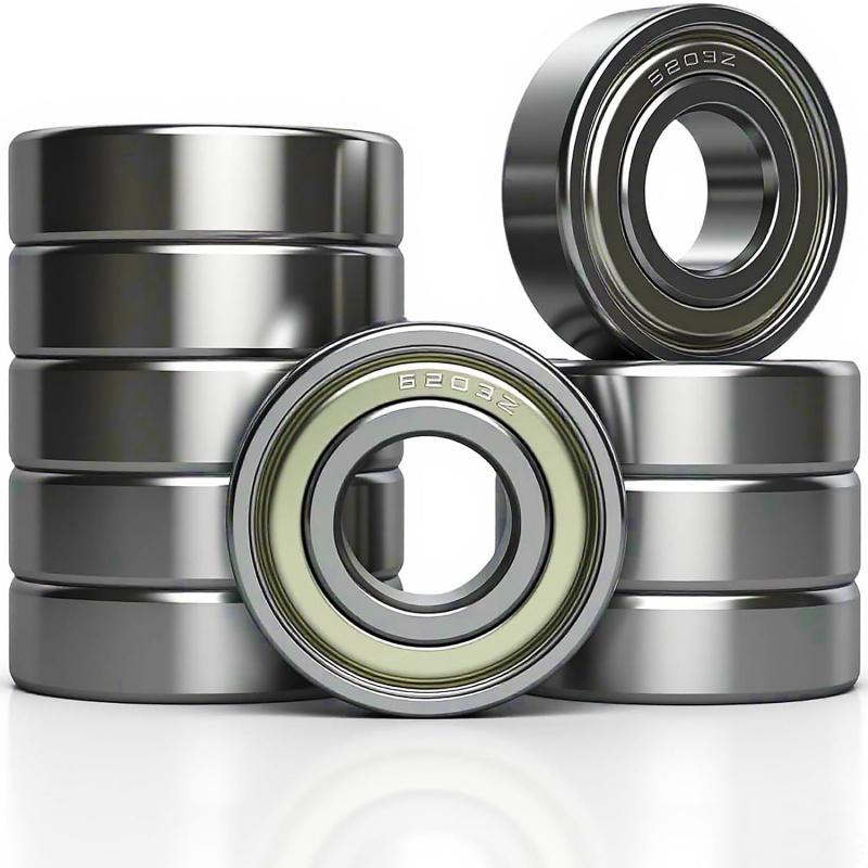 10Pcs 6200 6201 6202 6203-ZZ Deep Groove Ball Bearings, Double Metal Sealed