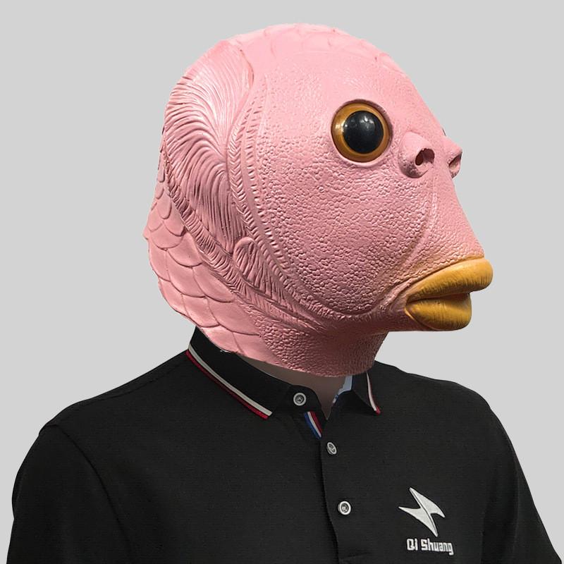 Очаровательная маска головы зеленого монстра-рыбы для веселых костюмированных вечеринок и празднования Хэллоуина