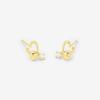 ESTELLE [Official] Women's K10 Yellow Gold Earrings with Cubic Zirconia and Heart Motif, 0222-9396-0019-0000