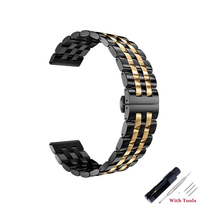 20mm 22mm Stainless Steel Watchband Metal Folding Watch Buckle Watch Band Strap Bracelet Watch Accessories with Tool
