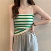 Летний новый спортивный маленький камзол женский в полоску с сексуальным сладким и пряным внешним видом, чтобы носить все с топом на груди