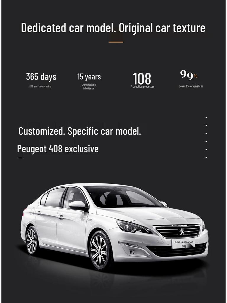 2015-2019 Dongfeng Peugeot 408 Full Coverage Leather Seat Cushion Cover