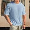 Мужская летняя футболка однотонная с круглым вырезом и короткими рукавами, мягкая, дышащая, эластичная, свободная, спортивная, деловая, повседневная
