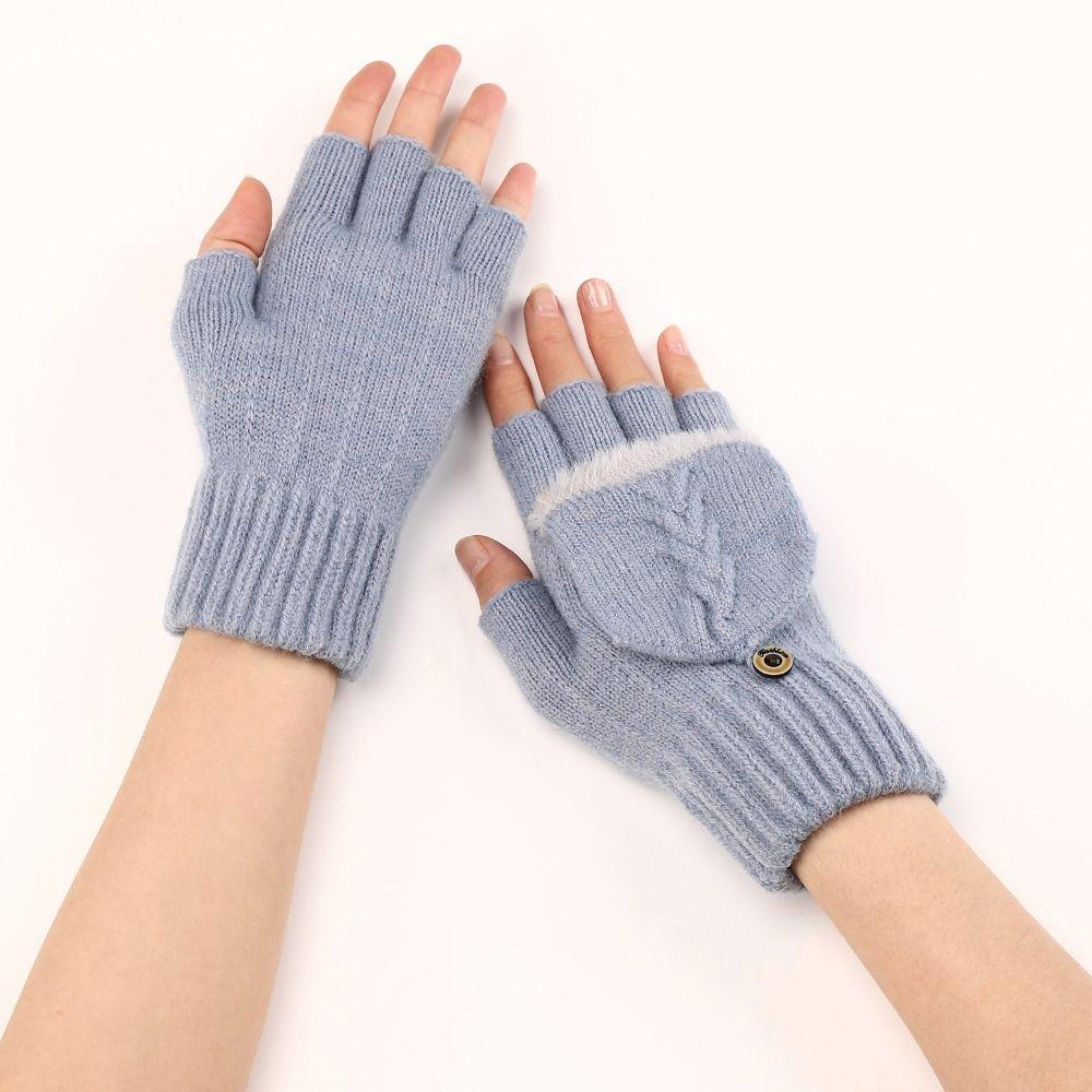 Hand Warmers Flap Gloves Half Finger Business Gloves Fashion Outdoor Mittens Girl Boys