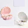 Delicate Ceramic Seashell Jewelry Tray Decorative Ring Holder Organizer For Bathroom Bedroom Dresser Home Decor