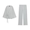 Casual Suit Side Bowknot Decoration Kimono Outerwear 5427723 Pajamas Style Pants 8338513