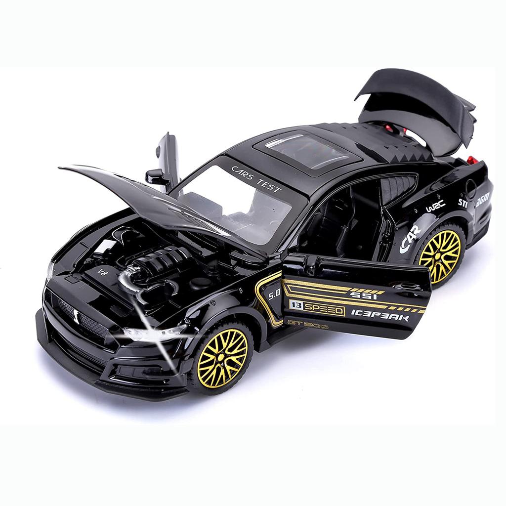 Масштаб 1/32 Mustang Shelby GT500, литая под давлением металлическая модель автомобиля, игрушечный автомобиль с откатным механизмом, звуками и подсветкой, игрушечные подарки для детей от 3 лет