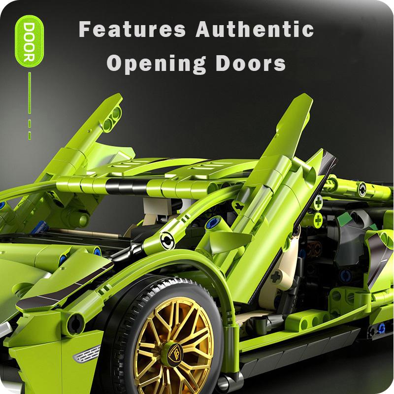 Строительные блоки, городской механический скоростной автомобиль, суперкар, 1/14, Lamborghini, кирпичи, игрушки, подарок для детей и взрослых