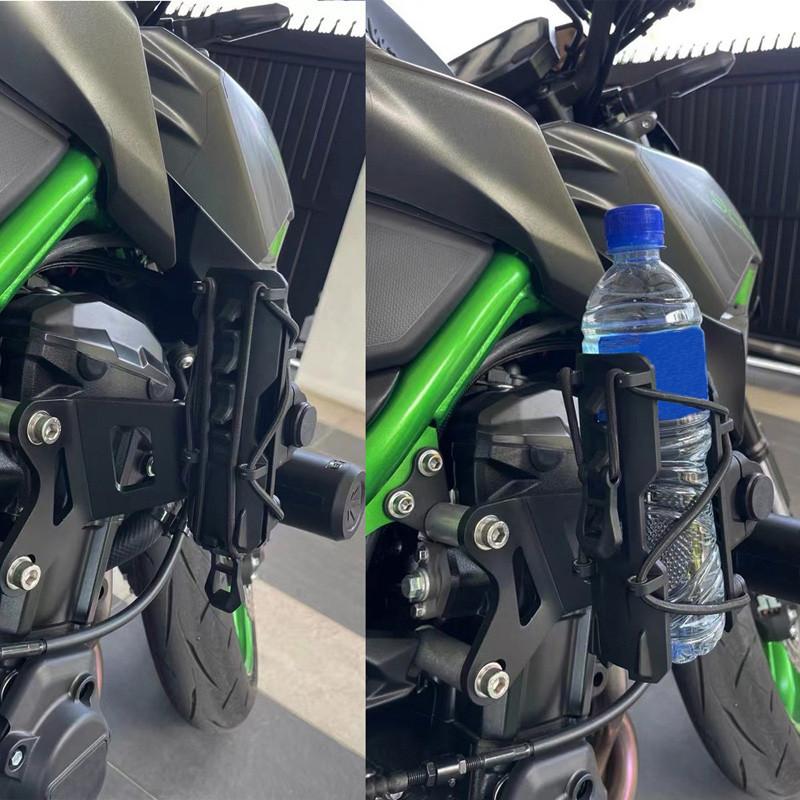 1pc Black Motorcycle Cup Holder Bumper Water Bottle Holder 360-degree Adjustment Expandable Design for Bike Motorbike ATV