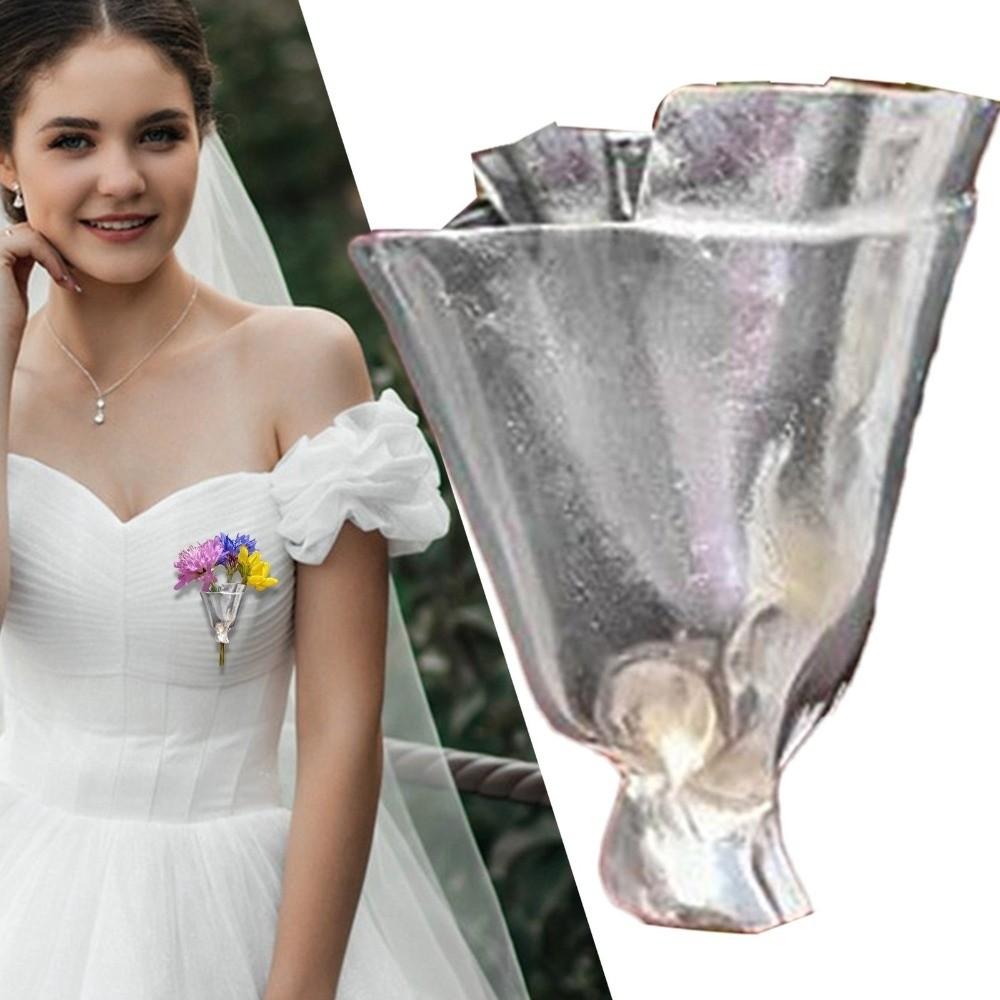 DIY Artful Flower Vase Brooch Wearable Wearable Flower Bouquet Clip New Minimalist Vase Brooch
