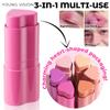 YOUNG VISION 1PCS Heart Blush Cream Contouring Stick Face Modifier Mousse Blush Lipstick 2-in-1