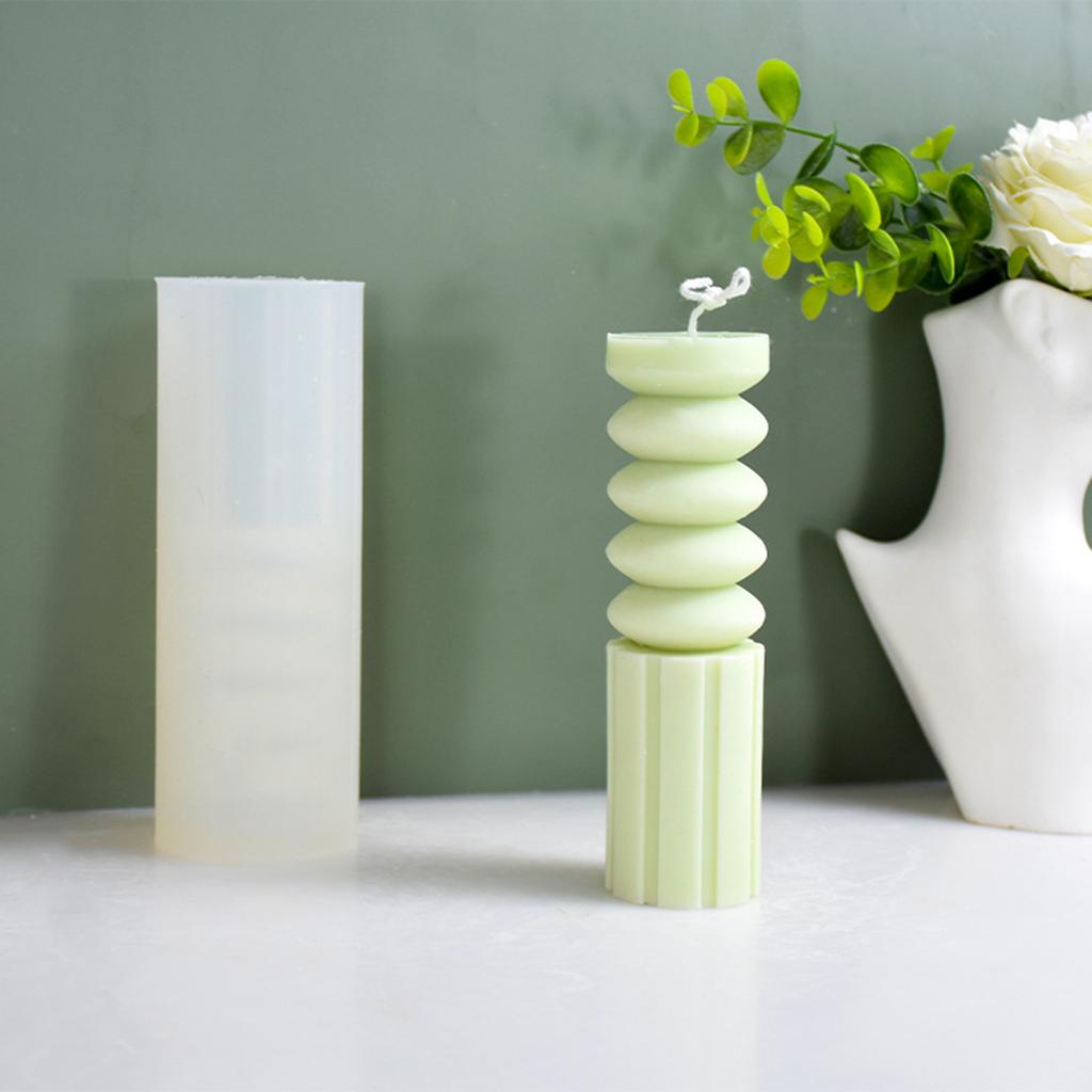 Классическая полосатая цилиндрическая свеча из смолы, форма для самостоятельной изготовления цилиндрической ароматерапевтической свечи, силиконовая форма для художественного мыла-декора