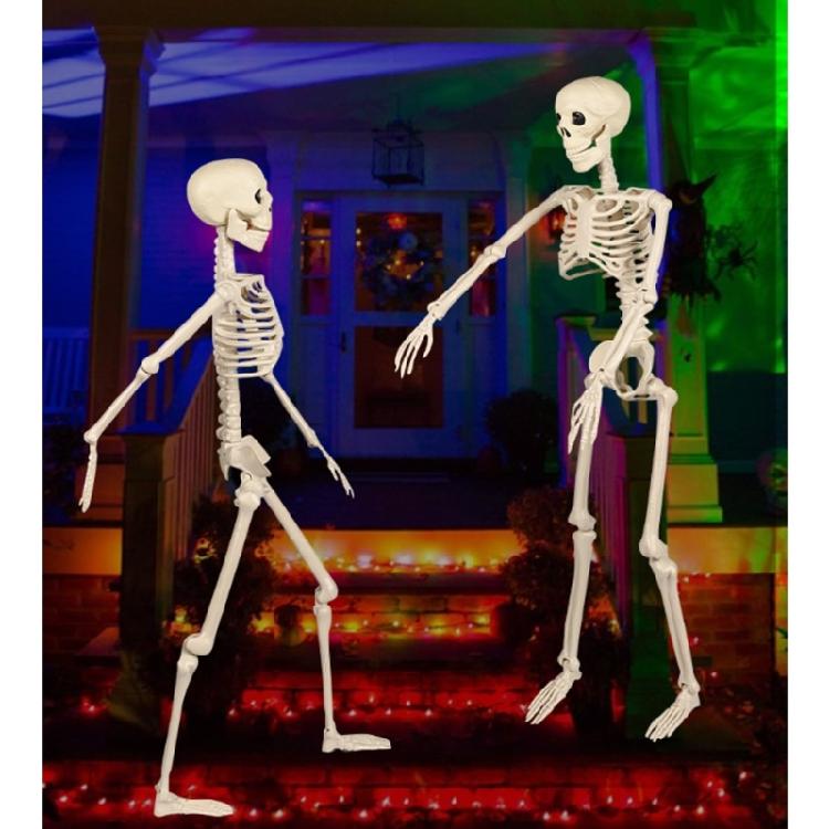 Реалистичный Подвесной Скелет во Весь Рост с Подвижными Суставами Реквизит для Хэллоуина, Дома с Привидениями, Ужасное Украшение Черепа