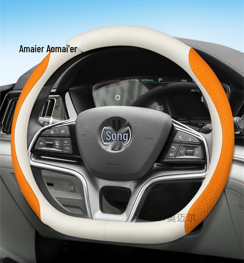Оригинальная кожаная оплетка руля BYD для моделей Han EV, Qin, Song PLUS, Tang DMI, Yuan Pro, Dolphin