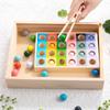 Деревянные детские когнитивные цветные градиентные цвета сопоставление цветов прищепка бусины прищепка шарик тренировка руки и глаза раннее развитие развивающие игрушки
