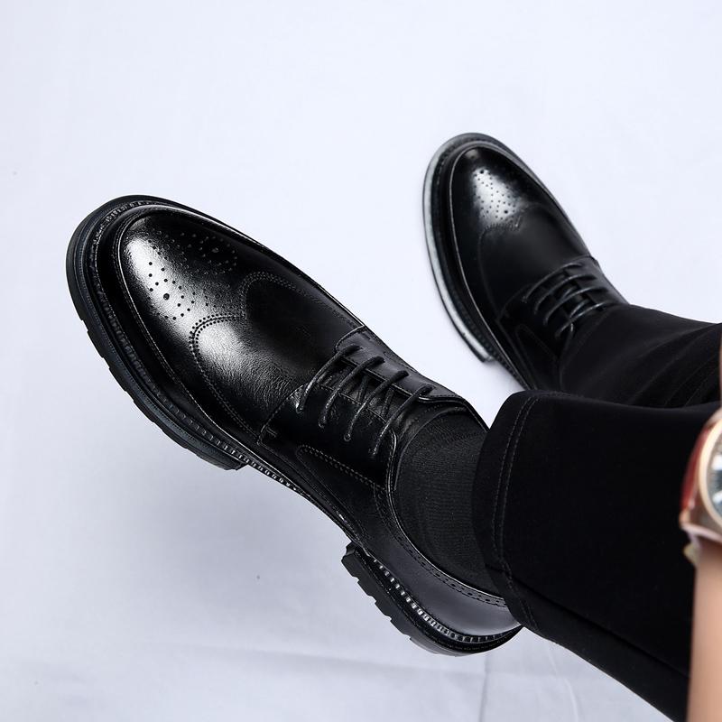 Классические мужские туфли из натуральной кожи в деловом стиле, модные резные мужские туфли на шнуровке, удобные свадебные туфли для банкета