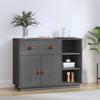 820139 vidaXL Buffet Grey 98.5x40x75 Cm Solid Pine Wood