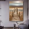 Beach Wooden Bridge Posters and Prints Landscape Canvas Painting Sunset Wall Art Pictures for Living Room Modern Home Decor