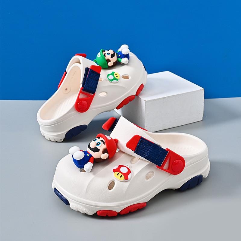 Детские шлепанцы с рисунком Марио Мягкие удобные ЭВА пляжная обувь для мальчиков