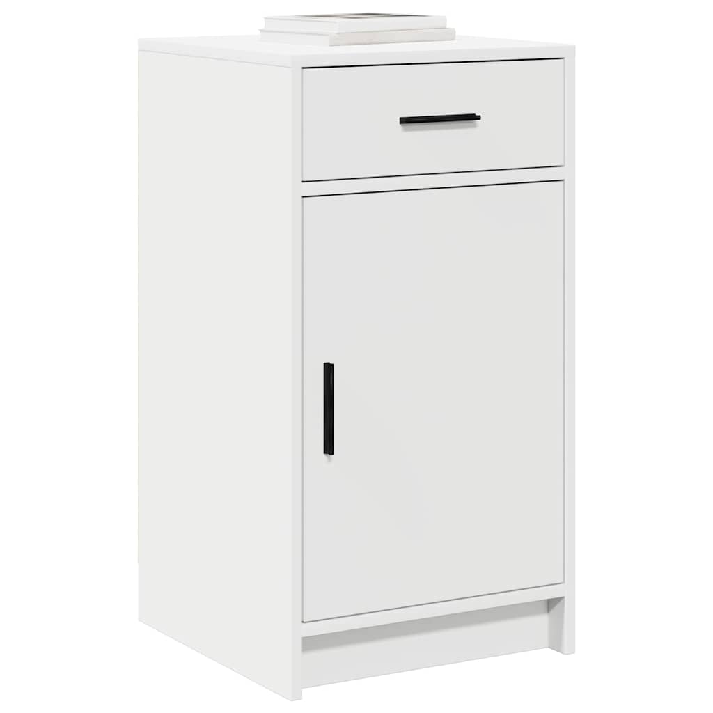 White Sideboard with Drawer 40 x 40.5 x 75 cm Engineered Wood
