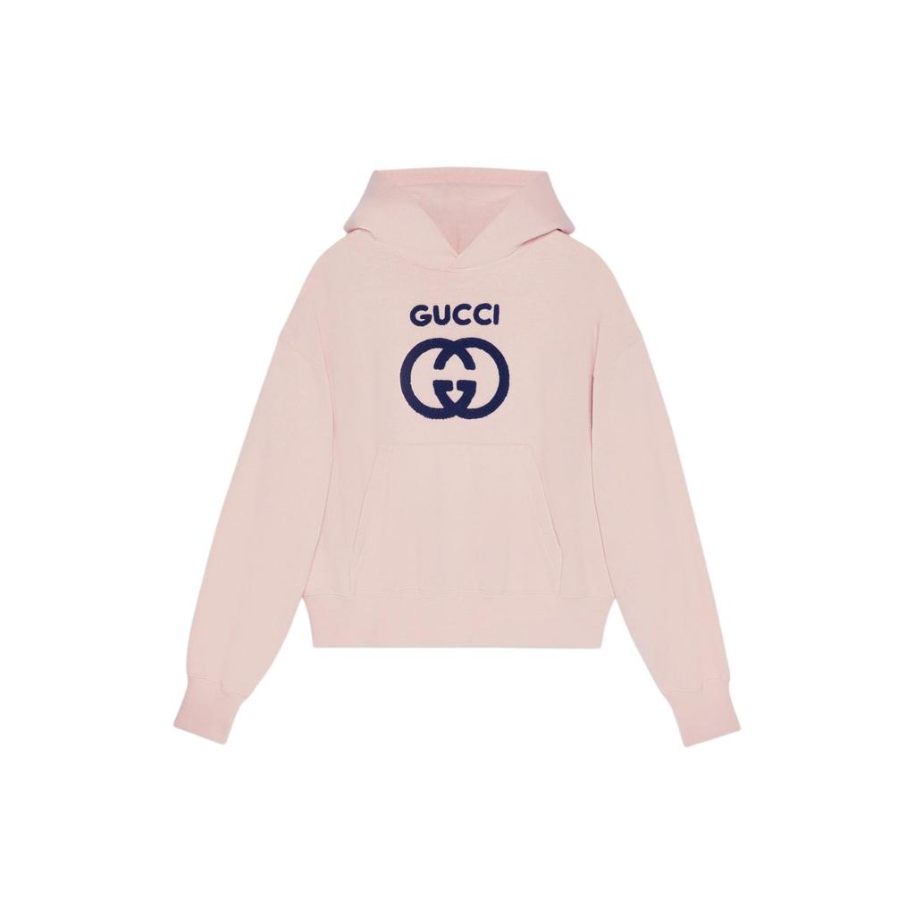 GUCCI Logo Embroidered Jersey Hoodie 768122-XJF8S-5874