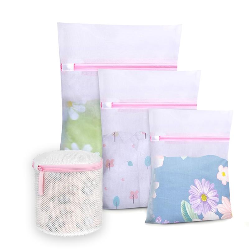 Transparent Zippered Fine Mesh Laundry Bag with Pocket, Reusable Travel Storage Organizer for Shirts, Bras, Socks, Stockings