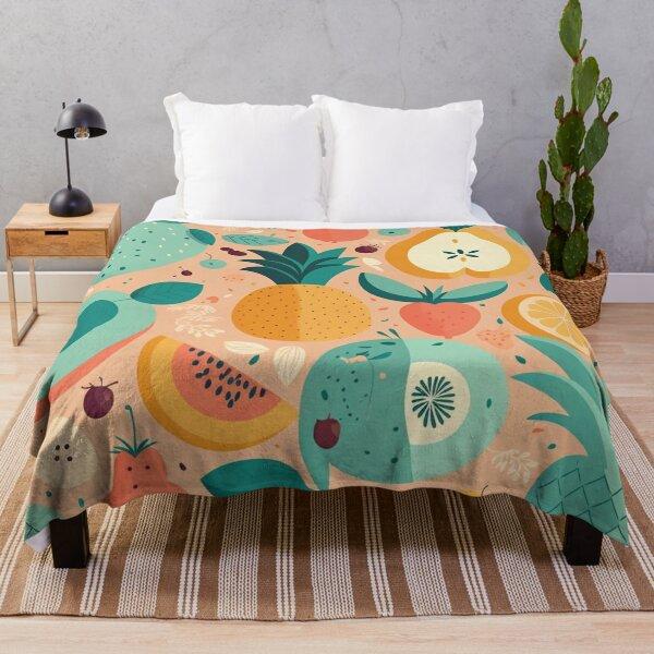 Fruit pattern flannel blanket cartoon print decorative blanket cover blanket