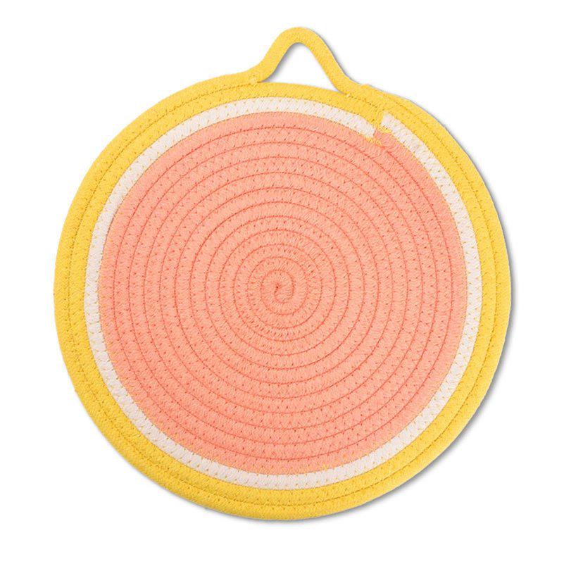 Kitchen Table Mat Tableware Pad Woven Heat Resistance Party Photo Props Fruit Shape